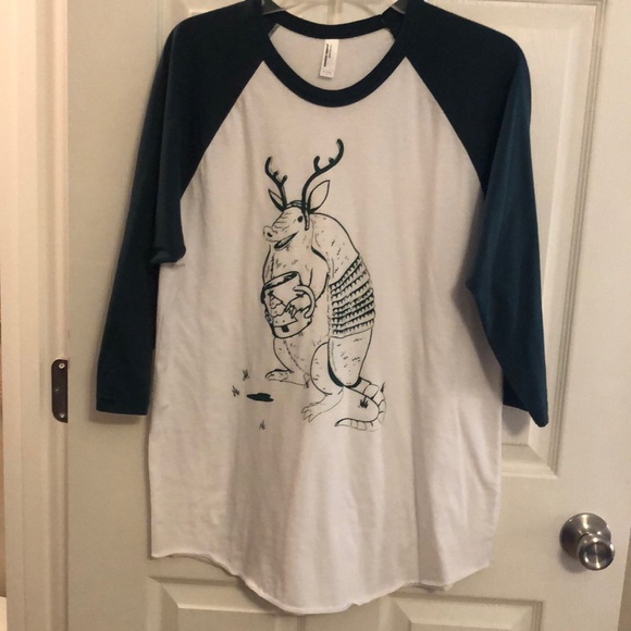 Christmas Armadillo Baseball Tee - Picture 1 of 2